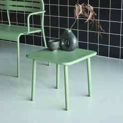 Mesa de centro de jardim bistrô quadrada em aço, 45cm