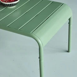 Mesa de centro de jardim bistrô quadrada em aço, 90cm