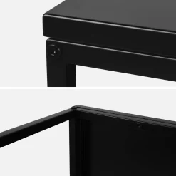 Mesa de centro de metal preto fosco