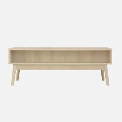 Mesa de centro escandinava com efeito madeira, 2 nichos