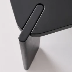 Mesa de centro exótica quadrada em madeira maciça
