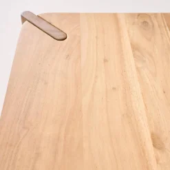 Mesa de centro exótica quadrada em madeira maciça