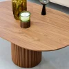 Mesa de centro oblonga com efeito de madeira