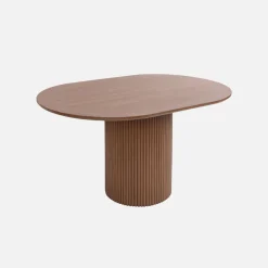 Mesa de centro oblonga com efeito de madeira