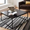 Mesa de centro quadrada em metal preto