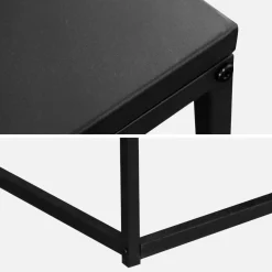 Mesa de centro quadrada em metal preto