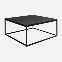 Mesa de centro quadrada em metal preto