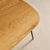 Mesa de centro retangular efeito carvalho pés de metal preto