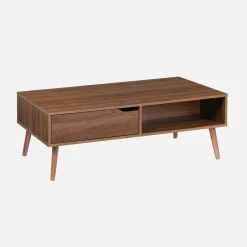 Mesa de centro vintage em madeira de nogueira