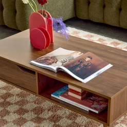 Mesa de centro vintage em madeira de nogueira