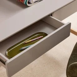 Mesa de escritório decorada em madeira com 2 gavetas, 120cm