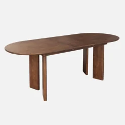 Mesa de jantar oblonga extensível madeira de 6-8 lugares
