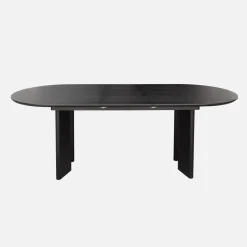 Mesa de jantar oblonga extensível madeira de 6-8 lugares