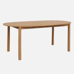 Mesa de jantar oval de madeira de seringueira, 6 lugares