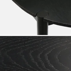 Mesa de jantar oval de madeira de seringueira, 6 lugares