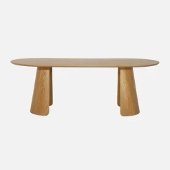 Mesa de jantar oval em madeira, 8 lugares