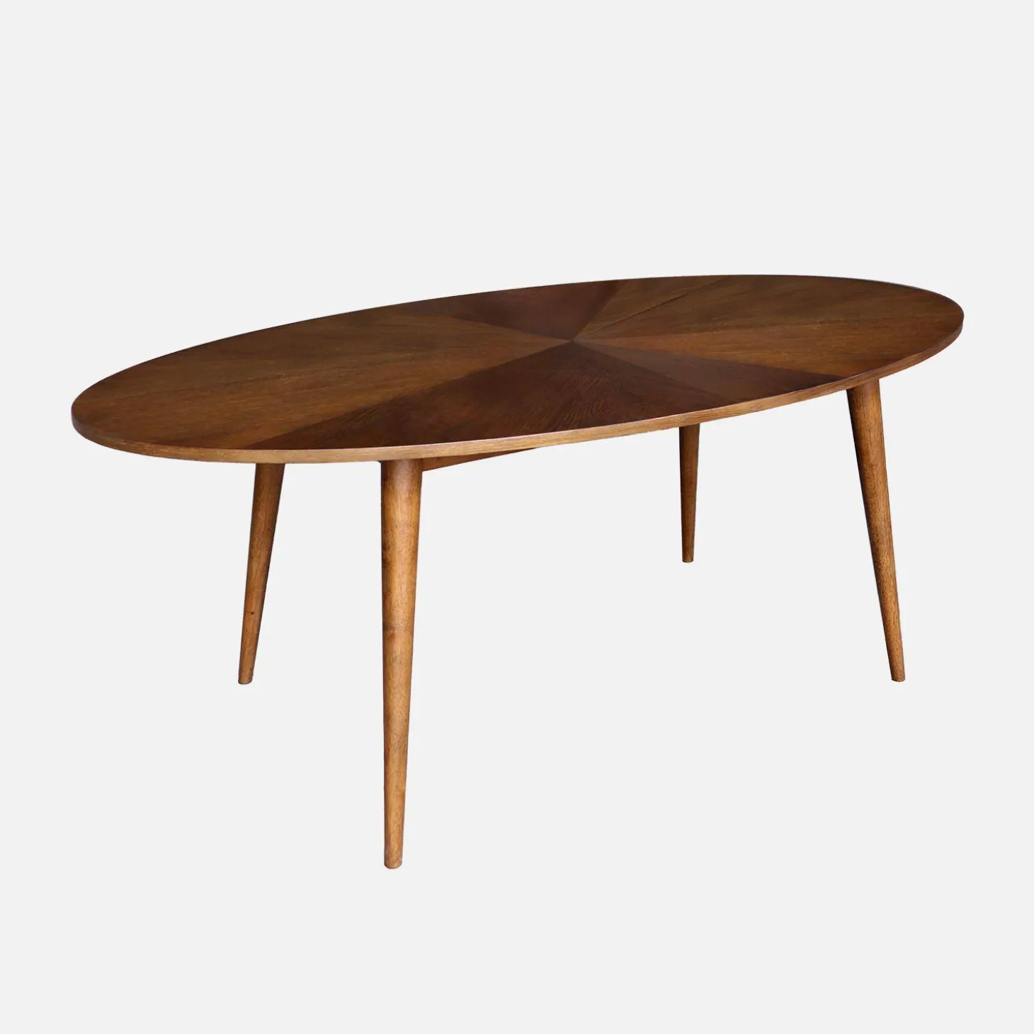 Mesa de jantar oval em madeira para 6 lugares