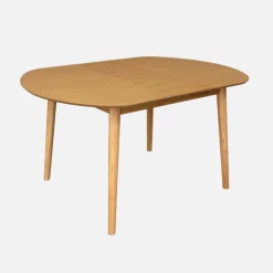 Mesa de jantar oval extensível madeira de 4-6 lugares