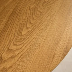 Mesa de jantar redonda efeito madeira pés de metal, 4 lugares