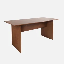 Mesa de jantar retangular com efeito de madeira, 4-6 lugares