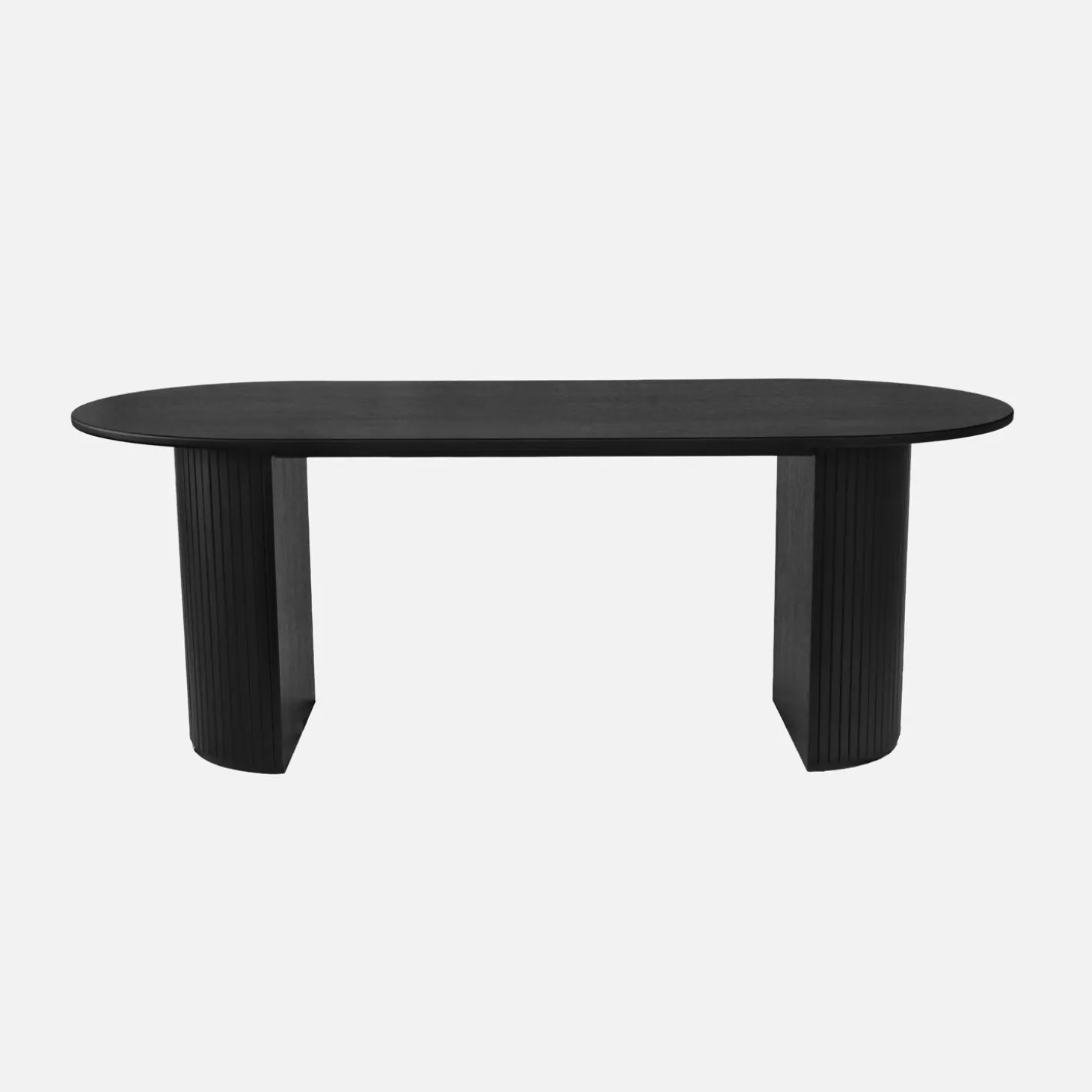 Mesa de jantar retangular de madeira de seringueira e folheado de carvalho, 6-8 lugares