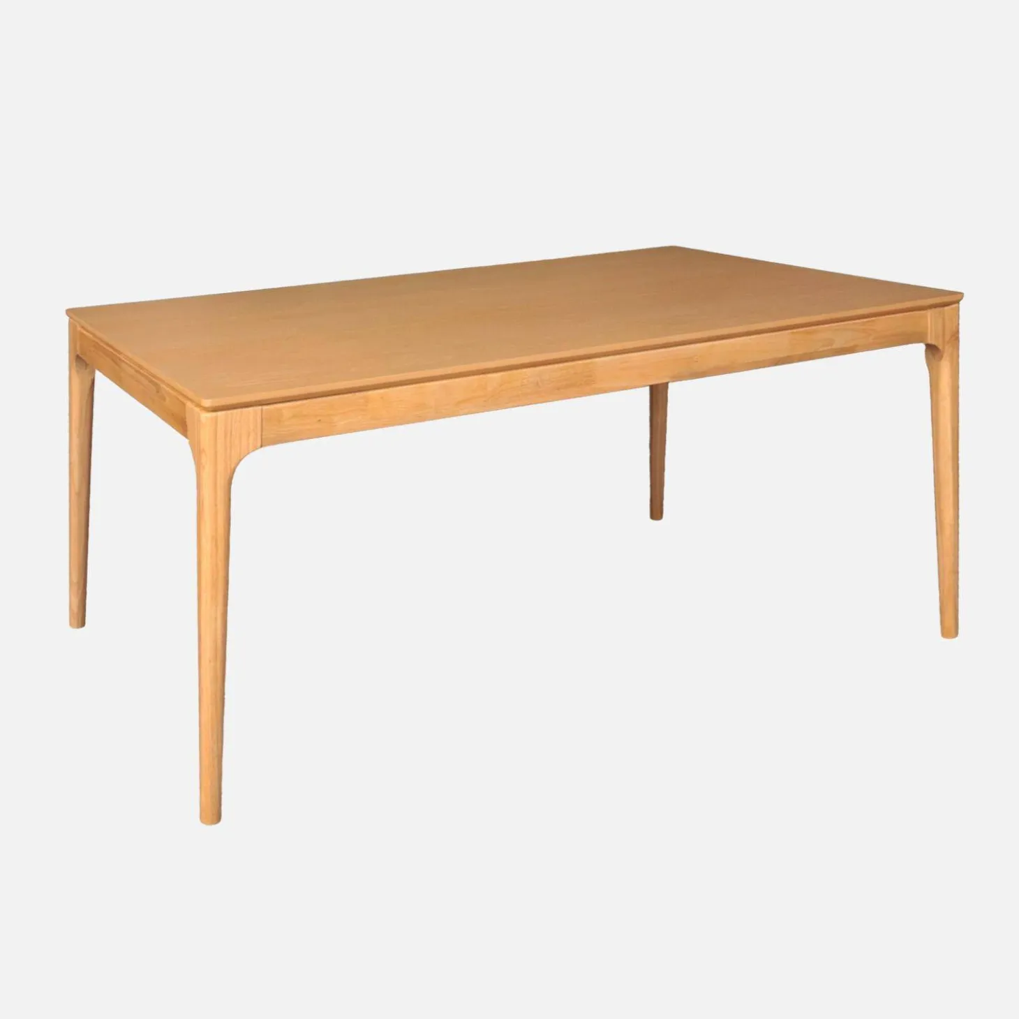 Mesa de jantar retangular de madeira de seringueira e folheado de freixo para 8 lugares