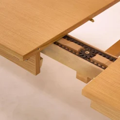 Mesa de jantar retangular extensível em madeira para 6 a 10 lugares