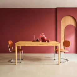 Mesa de jantar retangular extensível em madeira para 6-8 lugares