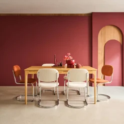 Mesa de jantar retangular extensível em madeira para 6-8 lugares