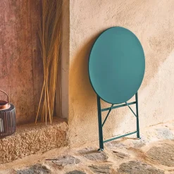 Mesa de jardim bistrô dobrável em aço, 2 lugares