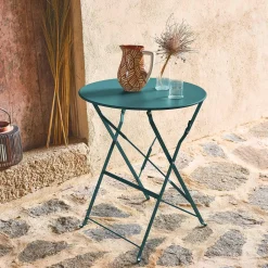 Mesa de jardim bistrô dobrável em aço, 2 lugares
