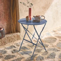 Mesa de jardim bistrô dobrável em aço, 2 lugares