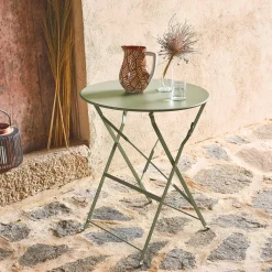 Mesa de jardim bistrô dobrável em aço, 2 lugares