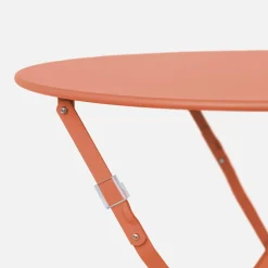 Mesa de jardim bistrô dobrável em aço, 2 lugares
