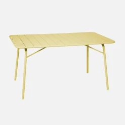 Mesa de jardim bistrô dobrável em aço, 6 lugares, 140cm