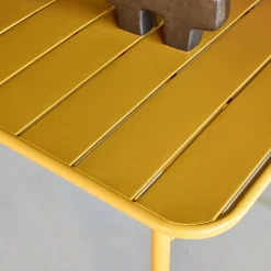 Mesa de jardim bistrô dobrável em aço, 6 lugares, 140cm