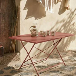 Mesa de jardim bistrô dobrável em aço, 4 lugares