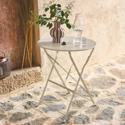 Mesa de jardim bistrô dobrável em aço, 2 lugares