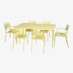 Mesa de jardim bistrô em aço, 6-8 lugares, 160cm