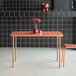Mesa de jardim bistrô em aço, 4 lugares, 120cm
