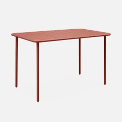 Mesa de jardim bistrô em aço, 4 lugares, 120cm