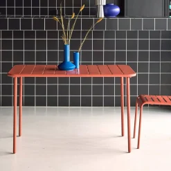 Mesa de jardim bistrô em aço, 4 lugares, 120cm