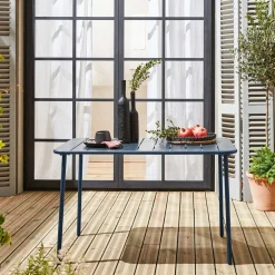 Mesa de jardim bistrô em aço, 4 lugares, 120cm