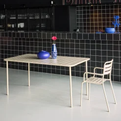 Mesa de jardim bistrô em aço, 6-8 lugares, 160cm
