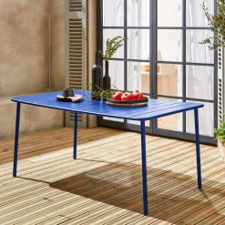 Mesa de jardim bistrô em aço, 6-8 lugares, 160cm