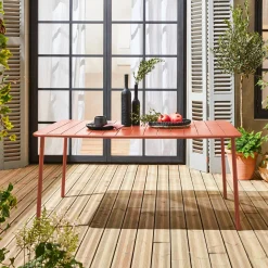 Mesa de jardim bistrô em aço, 6-8 lugares, 160cm