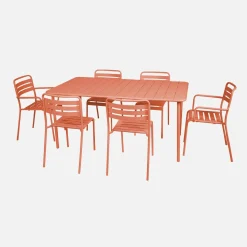 Mesa de jardim bistrô em aço, 6-8 lugares, 160cm