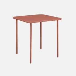 Mesa de jardim bistrô em aço, 2 lugares, 70cm