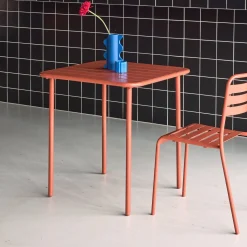 Mesa de jardim bistrô em aço, 2 lugares, 70cm
