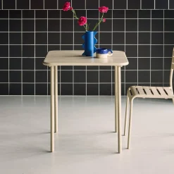 Mesa de jardim bistrô em aço, 2 lugares, 70cm